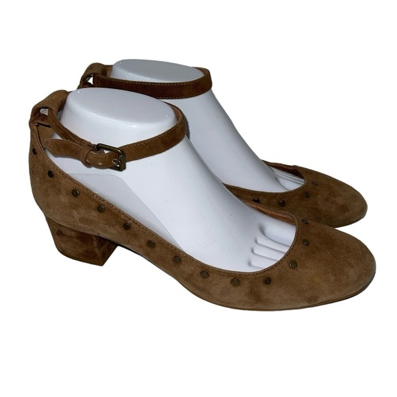Madewell Brown Suede Ankle Strap Heels - Picture 1 of 12